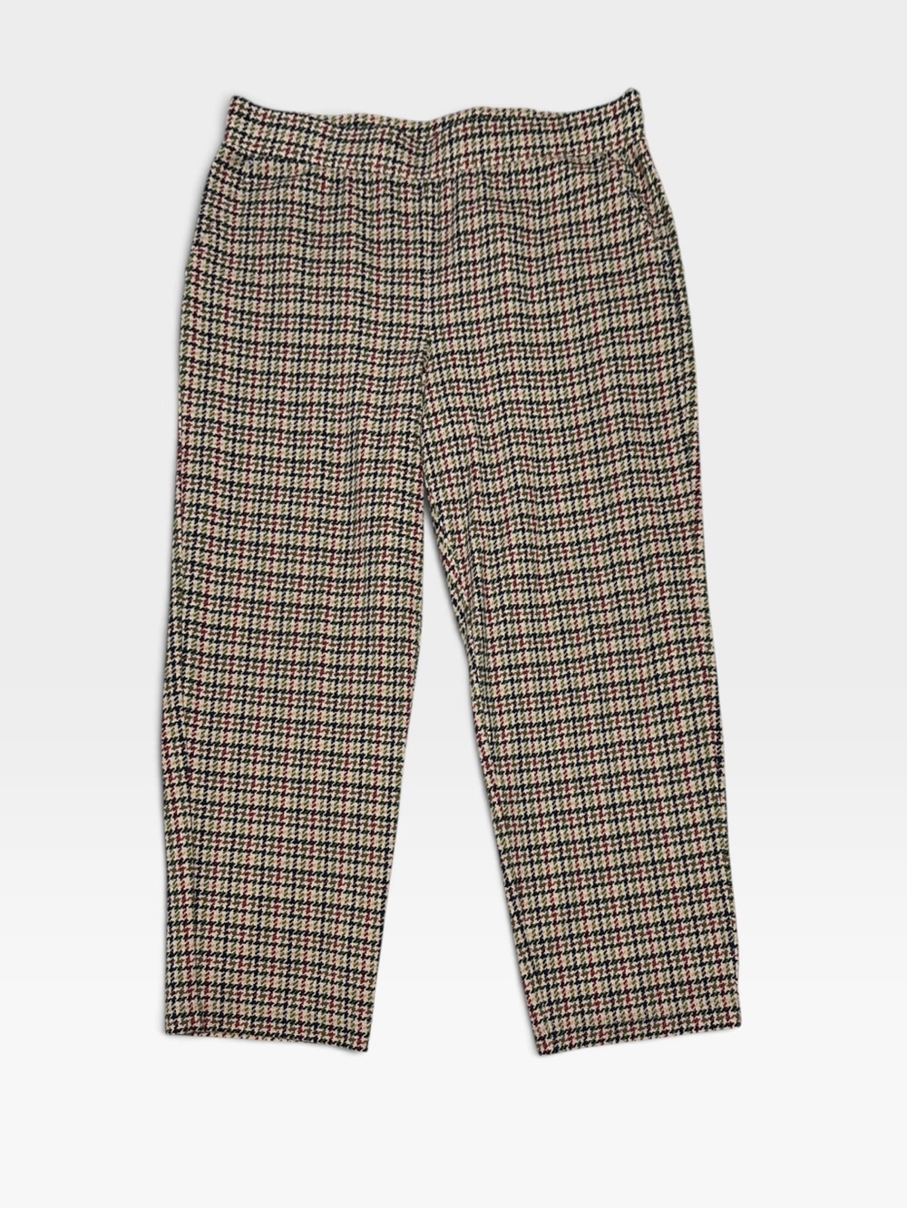 Appleseed's Women's Ankle Pants in Black and Cream Houndstooth